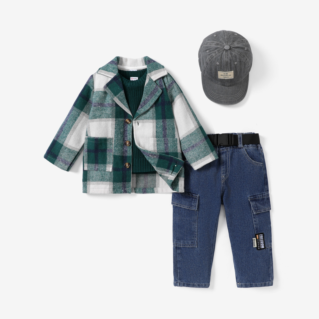 Toddler Boy/Girl Classic Grid Coat 