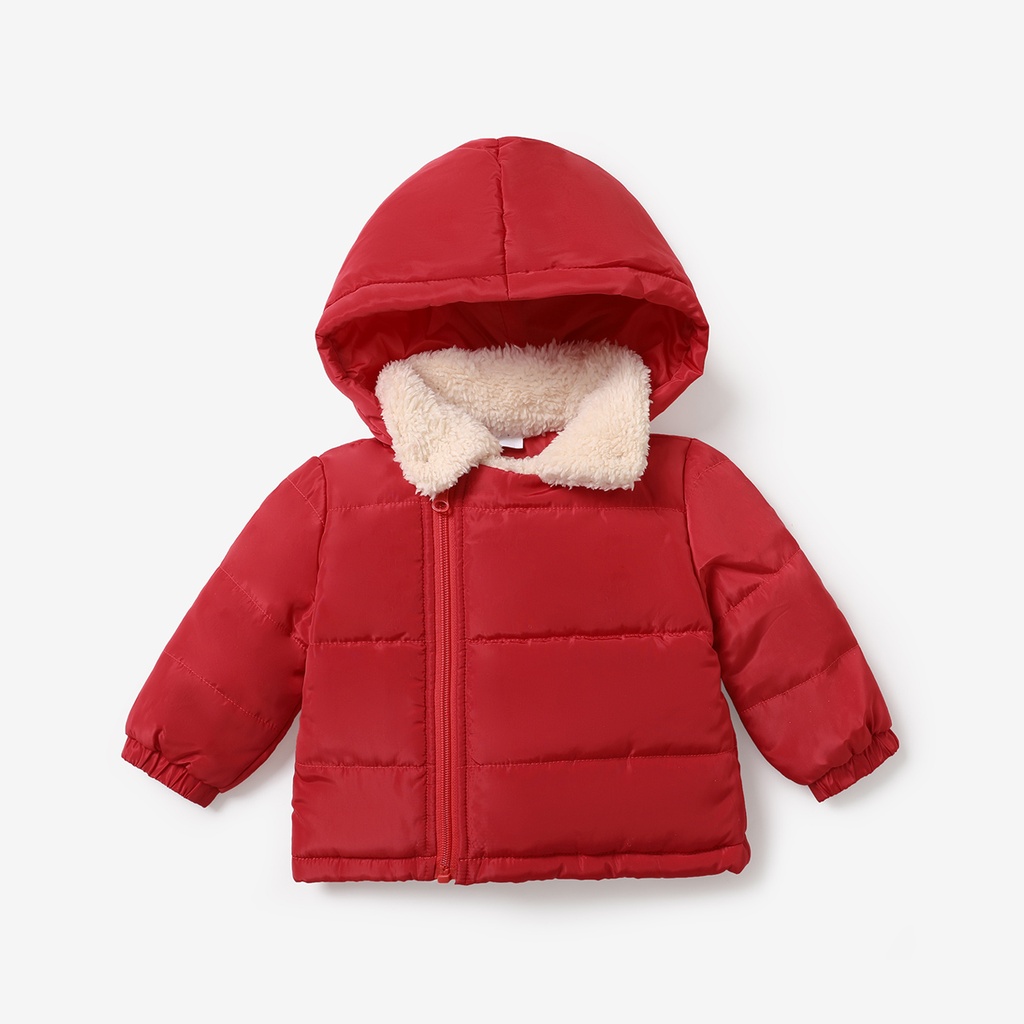 Baby Boy/Baby Girl Fluff Collar Hooded Cotton-Padded Jacket