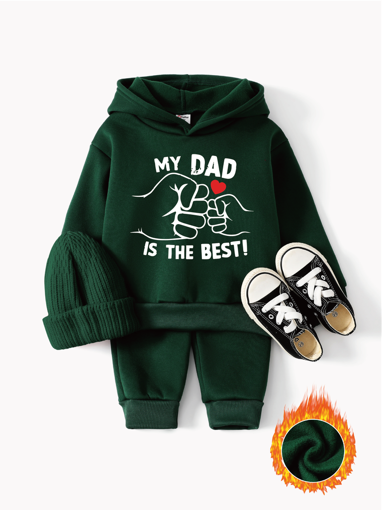 PatPat Kids' 2-Piece Outfit  Fashion vacation printing Warm Toddler/Little Boys and Girls Clothing Set