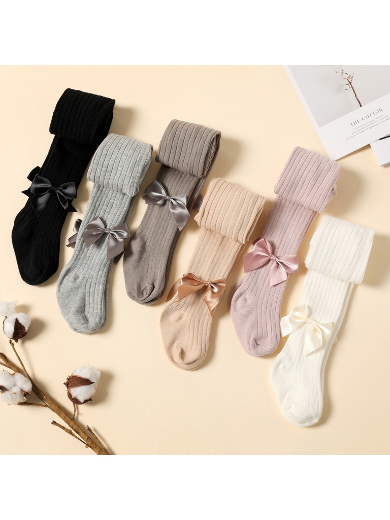 Baby / Toddler Bowknot Solid Tights
