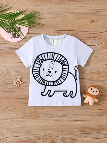 Patpat Cute Animal Print Short Sleeve T-Shirt for Toddler Kids