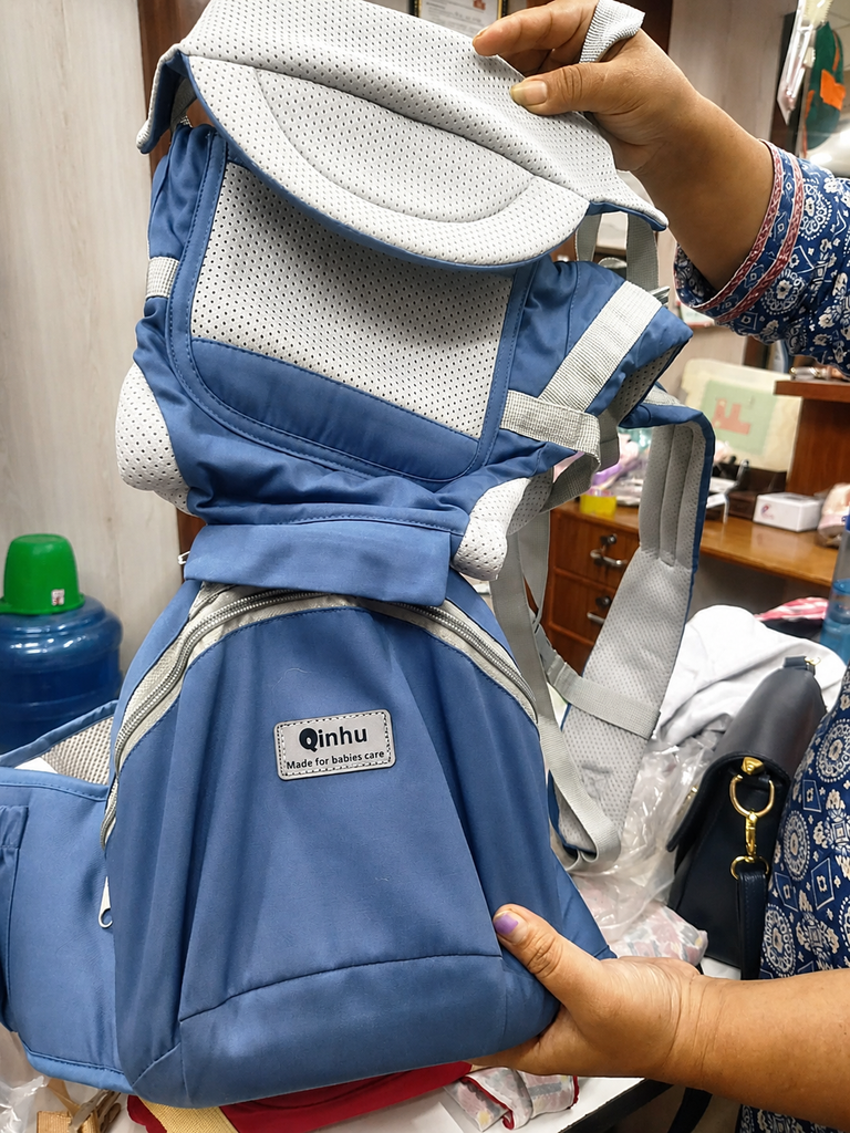 Blue baby carrier