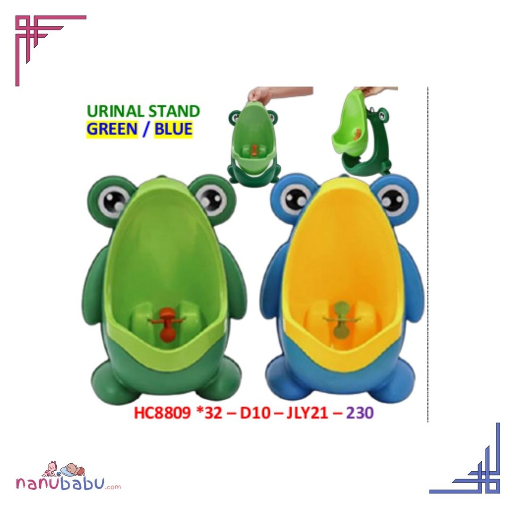 Children's toilet -Frog Potty Training Urinal for Toddler Boys Toilet with Funny Aiming Target Green