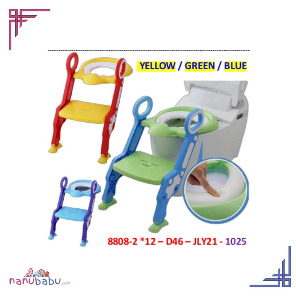 Potty Training Toilet Seat With Step Stool Ladder For Baby-yellow/ green/blue