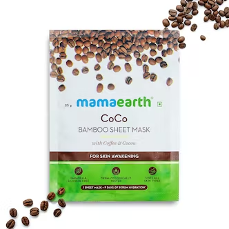 Mamaearth CoCo Bamboo Sheet Mask with Coffee and Cocoa for Skin Awakening - 25 g