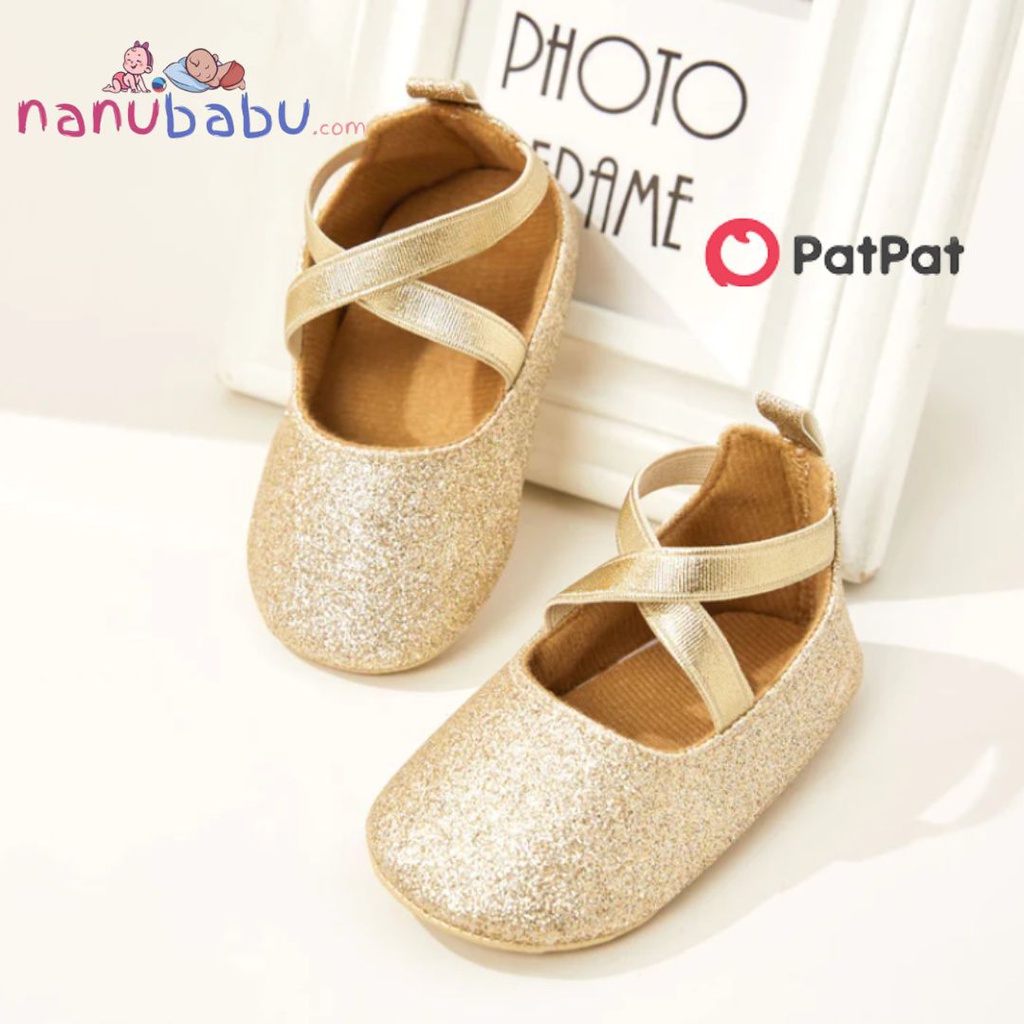 Patpat-(2nb10-20133759)Baby / Toddler Solid Color Crisscross Slip-on Prewalker Shoes