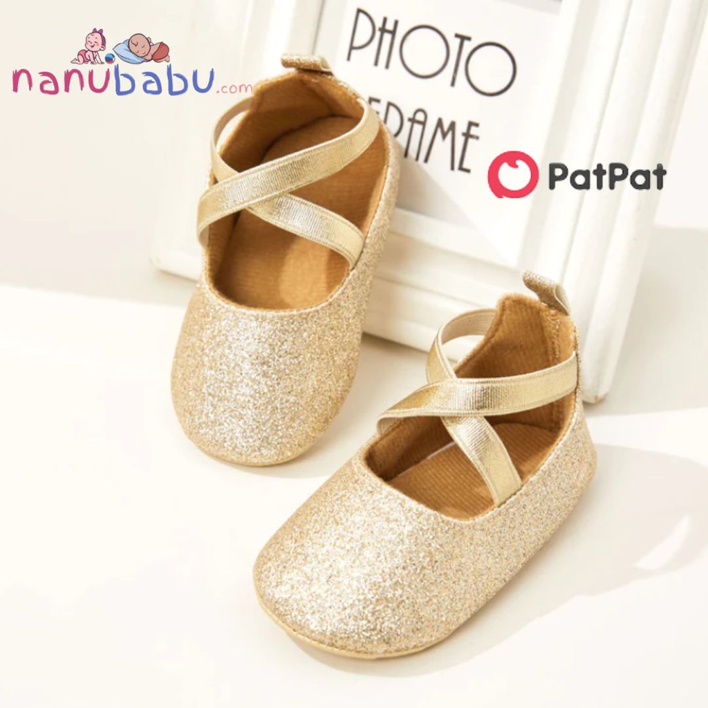 Patpat-(2nb10-20133759)Baby / Toddler Solid Color Crisscross Slip-on Prewalker Shoes