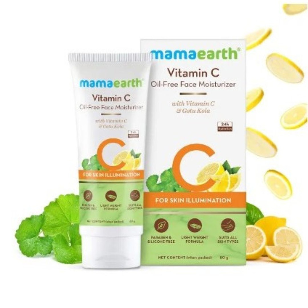 Mamaearth Vitamin C Oil-Free Moisturizer For Face with Vitamin C & Gotu Kola for Skin Illumination — 80 ml