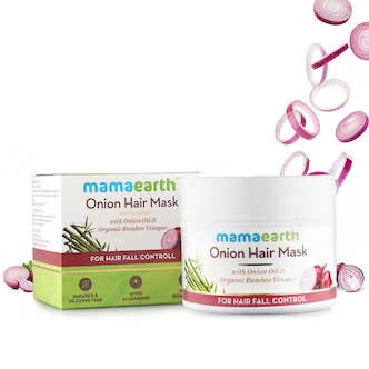 Mamaearth Onion Hair Mask, For Hair Fall Control, With Onion Oil & Organic Bamboo Vinegar, 200ml