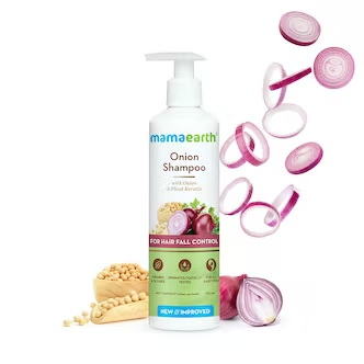 Mamaearth Onion Shampoo for Hair Growth and Hair Fall Control with Onion Oil and Plant Keratin 250ml
