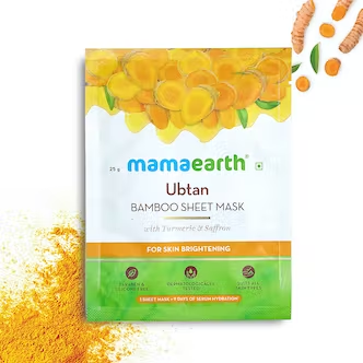 Mamaearth Ubtan Bamboo Sheet Mask with Turmeric & Saffron - 25gm