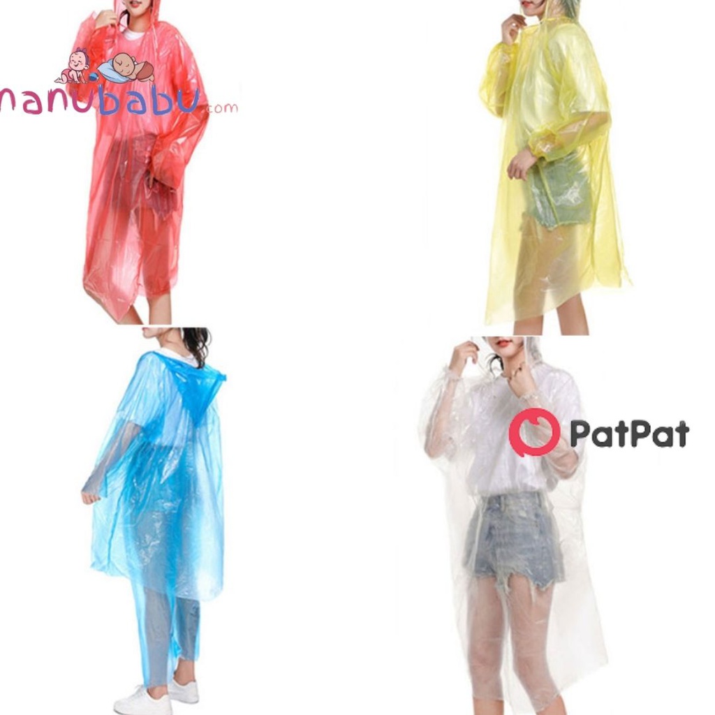4-pack Disposable Rain Ponchos Adults Multicolor Waterproof Raincoat with Hood for Camping Hiking Traveling Sport Outdoor - 3nb20 - 20448333