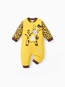 Patpat-100% Cotton Giraffe Print Long-sleeve Yellow Baby Jumpsuit-3nb22-1927152