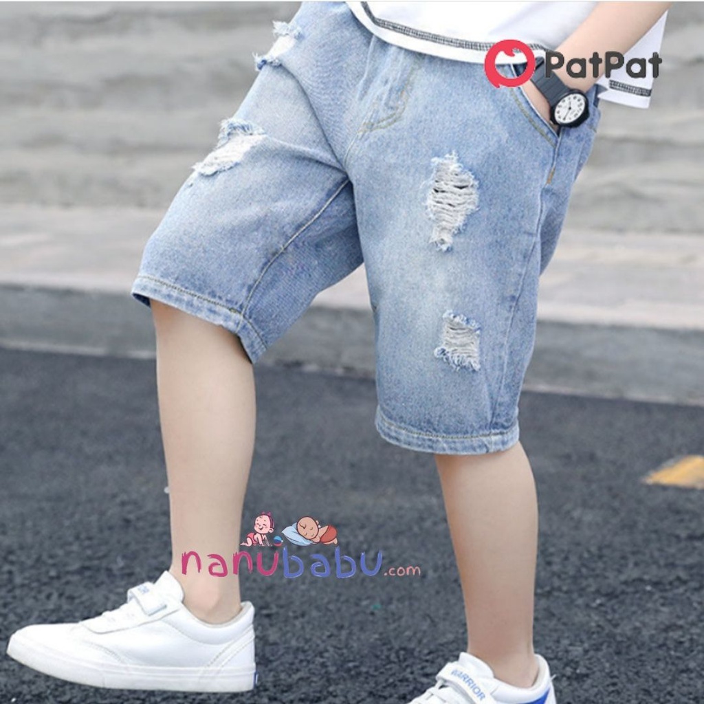 Kid Boy Ripped Denim Shorts - 3nb17- 2061752