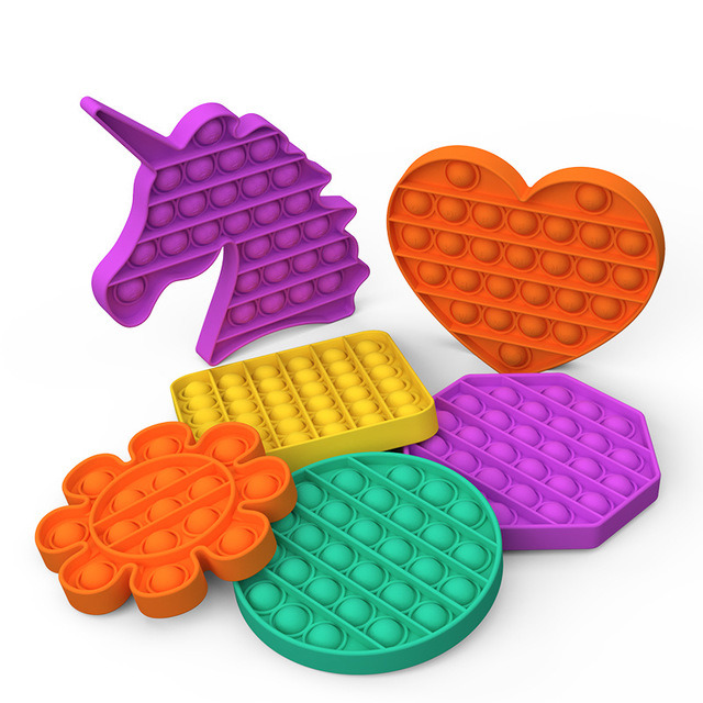 Colorful Fidget Toys Push Pops Bubble Sensory Squishy Stress Reliever Autism Needs Anti-stress Popit Kid Toy For Children(AC052)