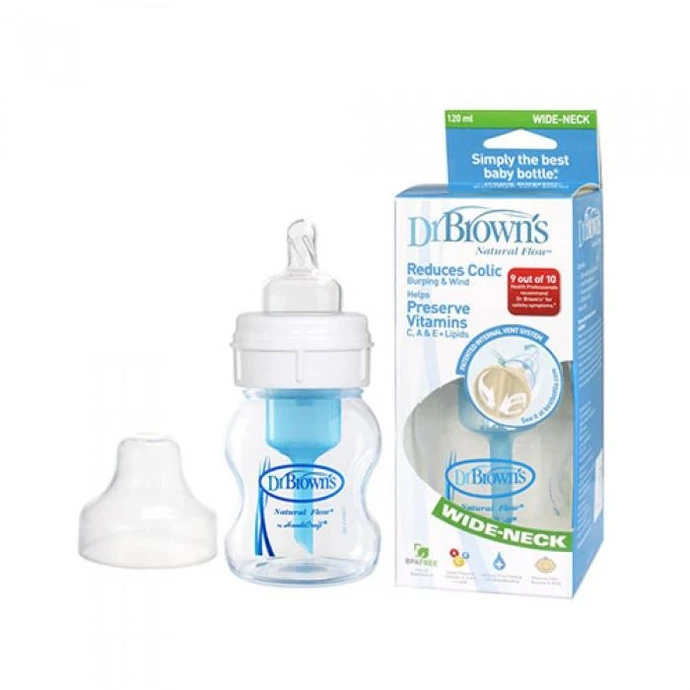 Dr Brown 4 oz / 120 ml PP Wide-Neck Baby Bottle