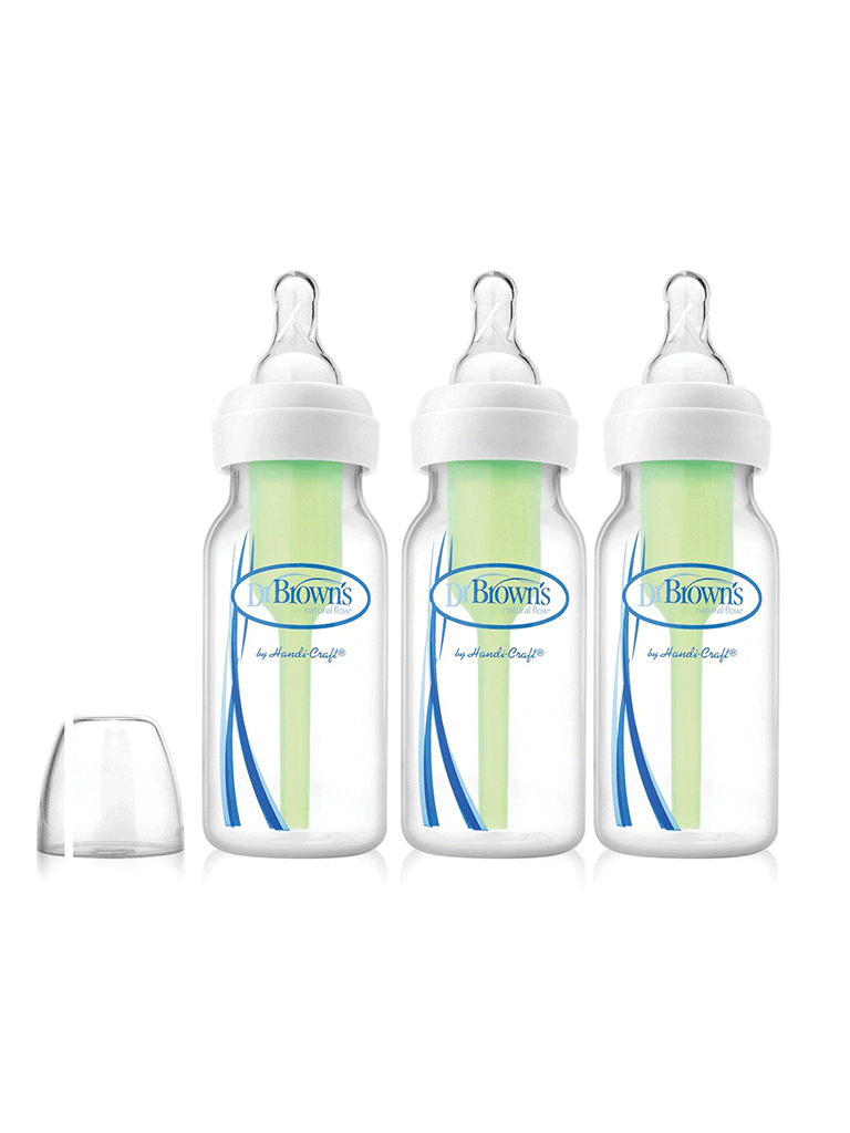 Dr Brown 4 oz / 120 ml PP Narrow-Neck Baby Bottle, 3-Pack