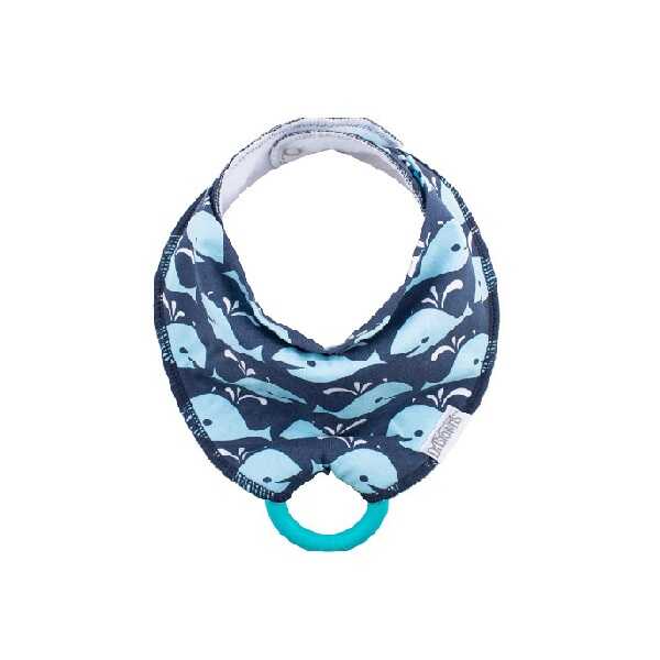 DR BROWN Bandana Bib w/ Teether, Whales, Single