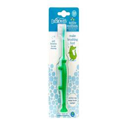 DR BROWN 1-Pack Toothbrush Crocodile, Green
