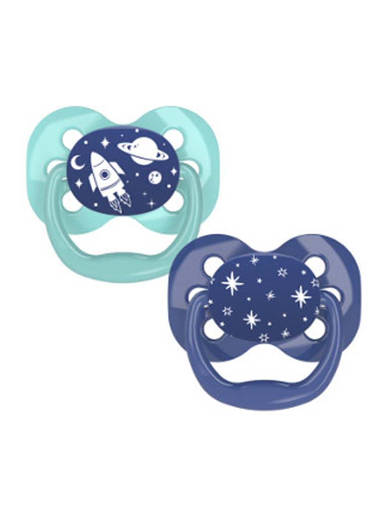 Dr. Brown’s Advantage Pacifiers, Stage 1, Blue Space, 2 pack