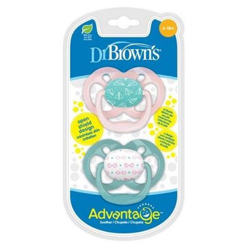 Dr. Brown’s Advantage Pacifiers, Stage 2, Pink Airplanes, 2 pack