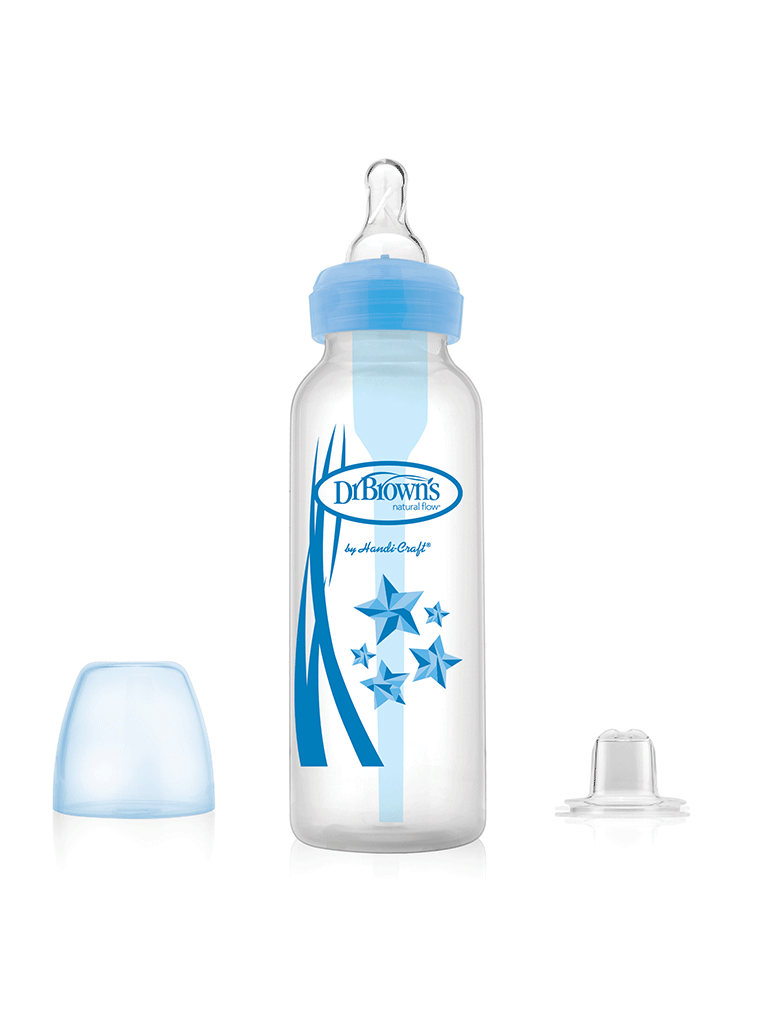 DR BROWN 8 oz / 250 ml PP Narrow-Neck "Options" Transition Bottle w/ Sippy Spout - Blue, 1-Pack