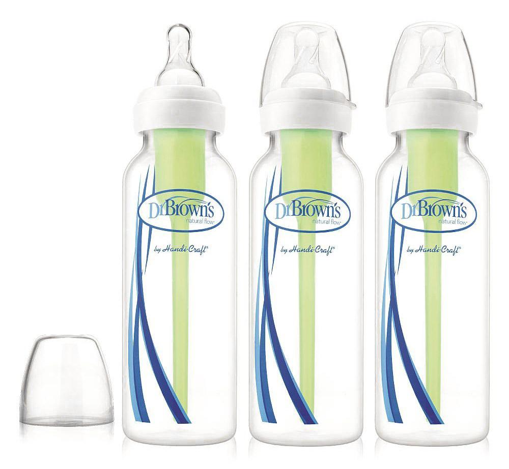 DR BROWN 8 oz / 250 ml PP Narrow-Neck "Options" Baby Bottle, 3-Pack