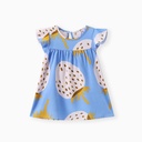 Baby Girl Girl Strawberry Print Flutter-sleeve Dress