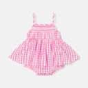 Baby Girl 100% Cotton Plaid Cami Romper