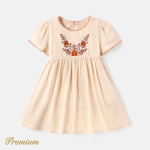 [SC9-20610362] Toddler Girl 100% Cotton Floral Print Short-sleeve Dress