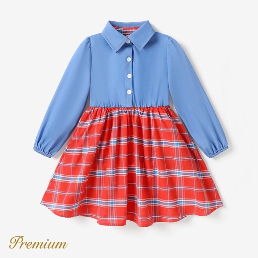 [SC9-20750957] Toddler/Kid Girl Casual Elegant Grid Dress