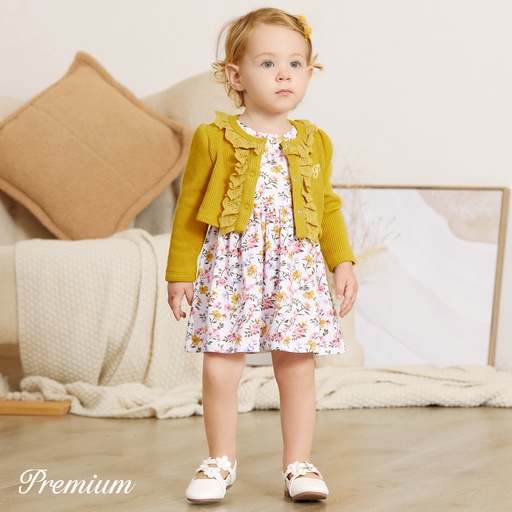 [SC9-20680712] 2pcs Elegant Floral Suit-dress for Baby Girl with Ruffle Edge