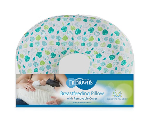 DR BROWN Breastfeeding Pillow with Cover, Green