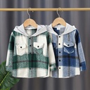 kid Boy Casual Hooded Grid Shirt