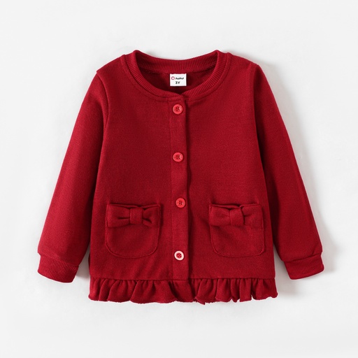 [SC11-20673011] Toddler Girl School Uniform Ruffle Hem Button Up Jacket