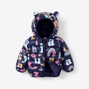 Kid Boy/Girl Hooded Letter Pattern Coat