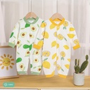 Baby Boy/Girl Childlike 100% Cotton Long-Sleeved Onesie with Secret Avocado Button Jumpsuit