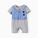 Baby Boy Gentle Faux-two Striped Print Romper