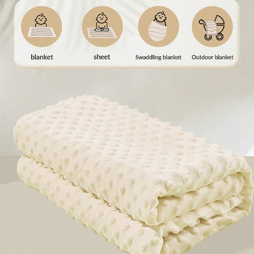 [WCL12-20834073] Baby Lamb Cashmere Double-Layer Blanket with 3D Polka Dot Design for Comfortable and Peaceful Sleep