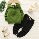 2pcs Baby Boy Long-sleeve Graphic Hoodie and Sweatpants Set