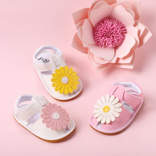 Baby/Toddler Girl Casual Style 3D Daisy Flower Velcro Closure Prewalker Shoes