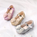 Toddler/Kids Girl Elegant Hyper-Tactile 3D Bowtie Glitter Velcro Leather Shoes