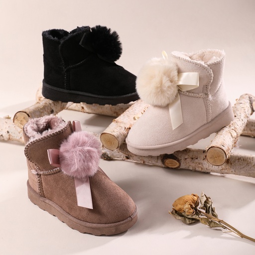 [WCL13-20707583] Toddler & Kids Pompom Decor Snow Boots