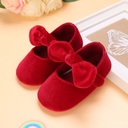 Christmas Baby / Toddler Bow Velcro Soft Sole Prewalker Shoes