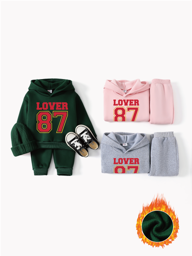 [WCL13-20895679] PatPat Kids' 2-Piece Outfit  Fashion vacation printing Warm Toddler/Little Boys and Girls Clothing Set