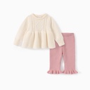 Baby Girl 2pcs Sweater Ruffled Top and Pants Set
