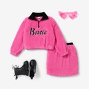 2PCS Kid Girl Zipper Design Avant-garde Letter Top/Skirt Set 