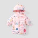 Toddler/Kid Girl Rainbow Print Long Quilted Cotton-Padded Jacket