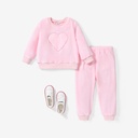 2PCS Toddler Girl Sweet Heart-shaped Set 