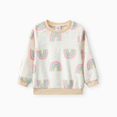Baby Boy/Girl Allover Rainbow Print Long-sleeve Fuzzy Sweatshirt